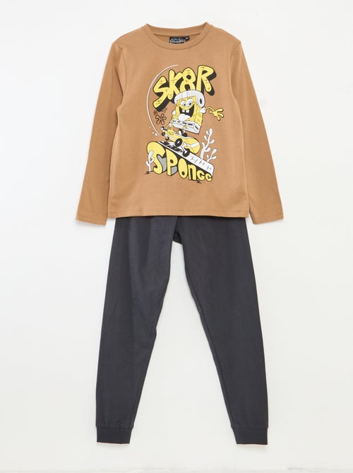 Completo pigiama lungo 'SpongeBob' t-shirt + pantaloni - 2 pezzi - Kiabi