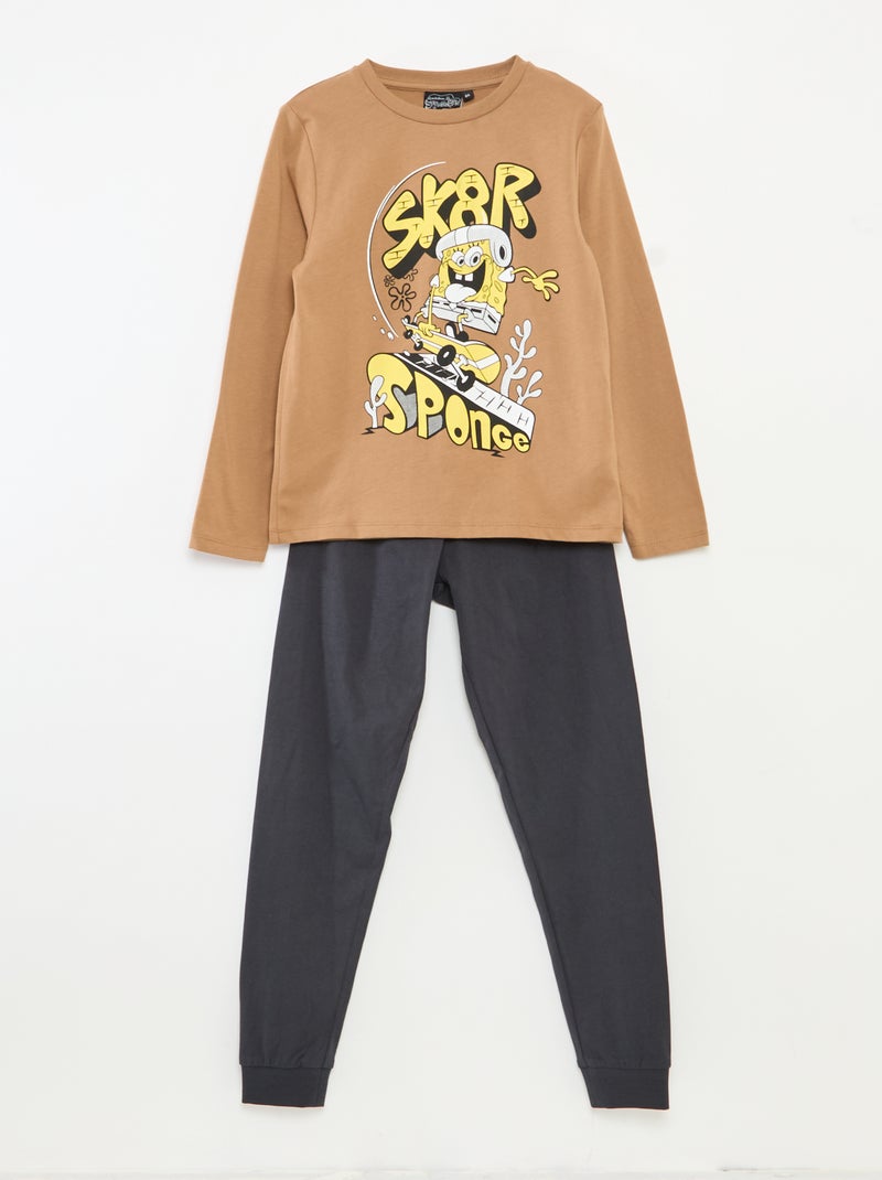 Completo pigiama lungo 'SpongeBob' t-shirt + pantaloni - 2 pezzi Blu - Kiabi