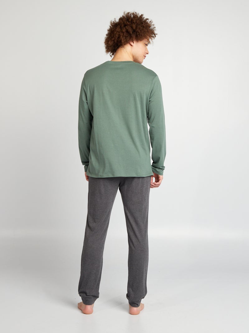 Completo pigiama lungo + t-shirt - 2 pezzi VERDE - Kiabi