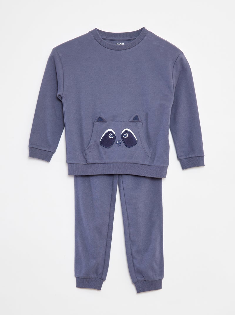 Completo pigiama lungo t-shirt + pantaloni - 2 pezzi Blu - Kiabi