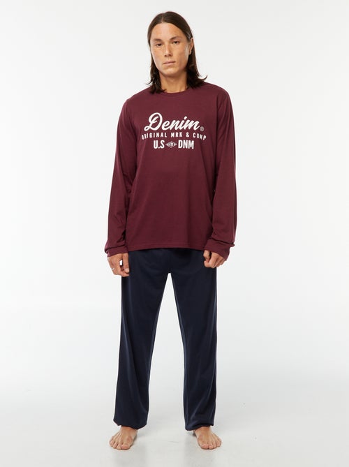 Completo pigiama lungo t-shirt + pantaloni - 2 pezzi - Kiabi