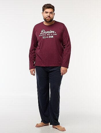 Completo pigiama lungo t-shirt + pantaloni - 2 pezzi
