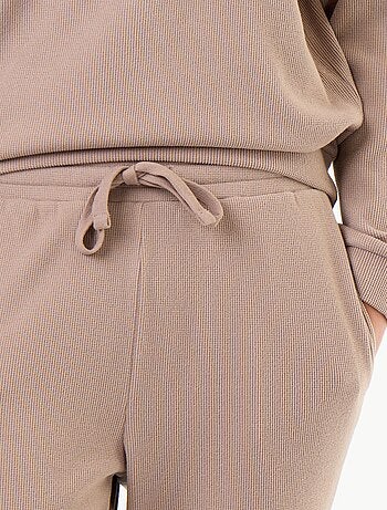 Completo pigiama lungo t-shirt + pantaloni a nido d'ape - 2 pezzi