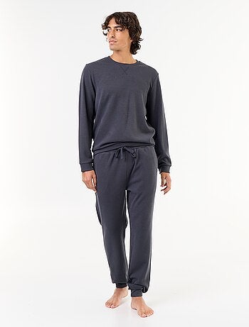 Completo pigiama lungo t-shirt + pantaloni a nido d'ape - 2 pezzi