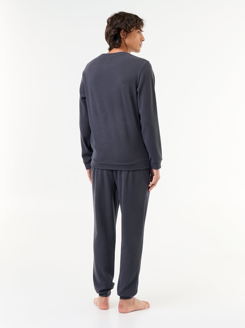 Completo pigiama lungo t-shirt + pantaloni a nido d'ape - 2 pezzi Blu - Kiabi