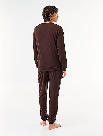 Completo pigiama lungo t-shirt + pantaloni a nido d'ape - 2 pezzi