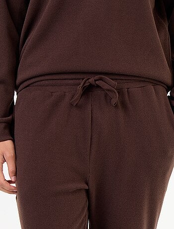 Completo pigiama lungo t-shirt + pantaloni a nido d'ape - 2 pezzi