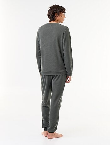 Completo pigiama lungo t-shirt + pantaloni a nido d'ape - 2 pezzi