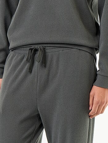 Completo pigiama lungo t-shirt + pantaloni a nido d'ape - 2 pezzi