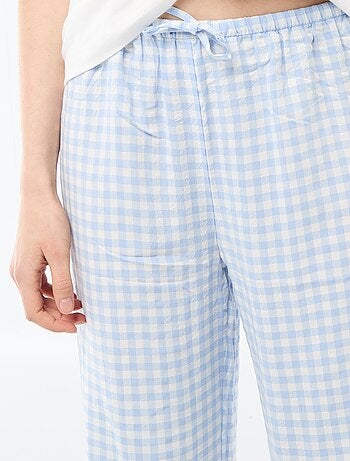 Completo pigiama lungo t-shirt + pantaloni a quadri - 2 pezzi