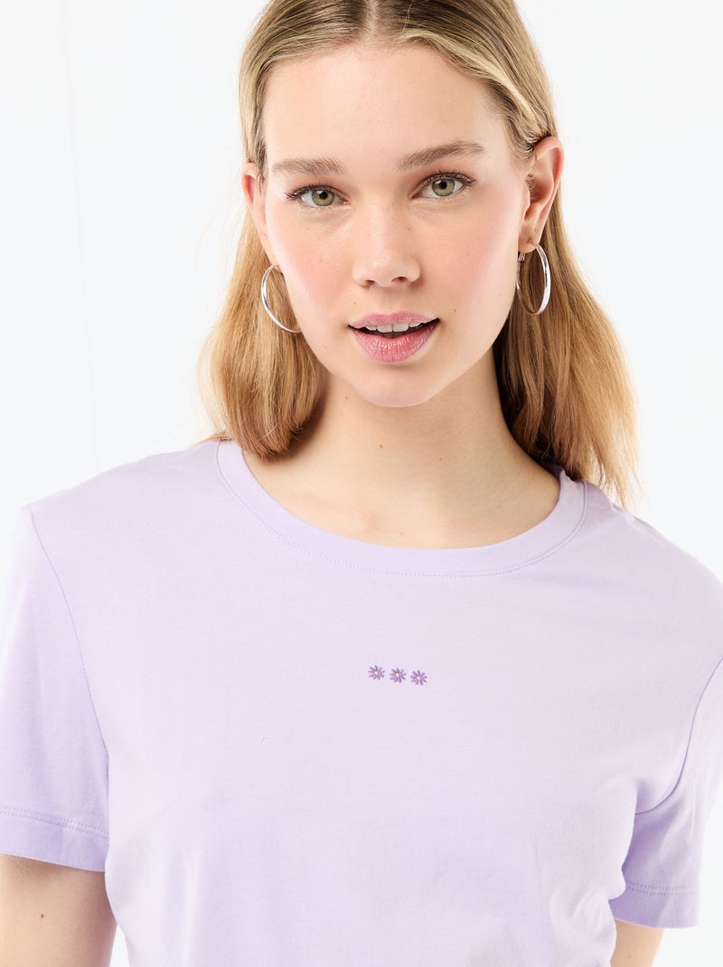 Completo pigiama lungo t-shirt + pantaloni a quadri - 2 pezzi Viola - Kiabi