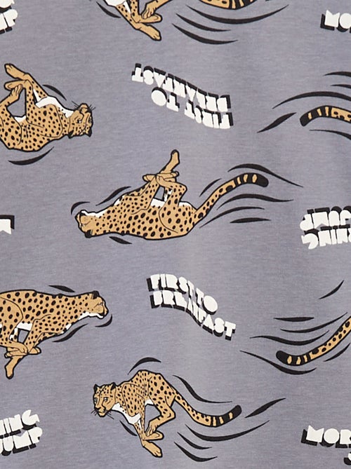 Completo pigiama lungo t-shirt + pantaloni con motivo all over - Kiabi