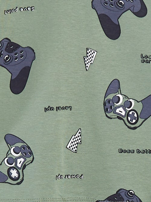 Completo pigiama lungo t-shirt + pantaloni con motivo all over - Kiabi