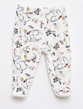Completo pigiama lungo t-shirt + pantaloni con piedini in pile - 2 pezzi