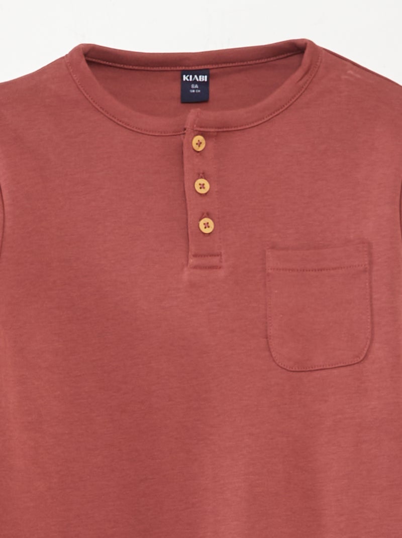 Completo pigiama lungo t-shirt + pantaloni in popeline - 2 pezzi ROSSO - Kiabi