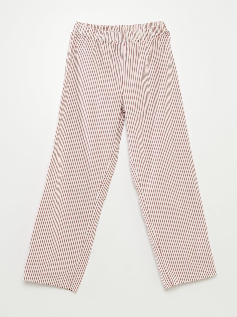 Completo pigiama lungo t-shirt + pantaloni in popeline - 2 pezzi ROSSO - Kiabi