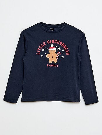 Completo pigiama lungo t-shirt + pantaloni 'Natale' - 2 pezzi
