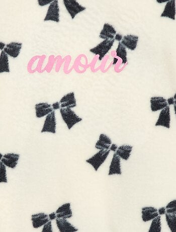 Completo pigiama maglia e pantaloni in pile