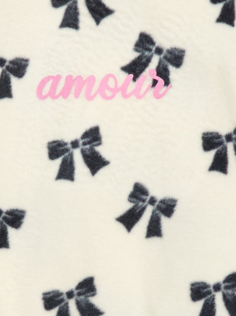 Completo pigiama maglia e pantaloni in pile Bianco - Kiabi