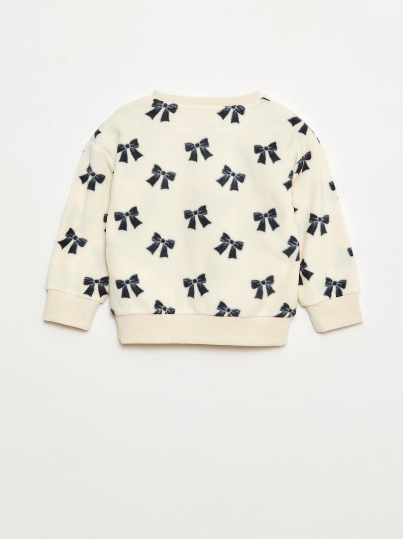 Completo pigiama maglia e pantaloni in pile Bianco - Kiabi