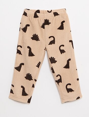 Completo pigiama top + pantaloni in pile