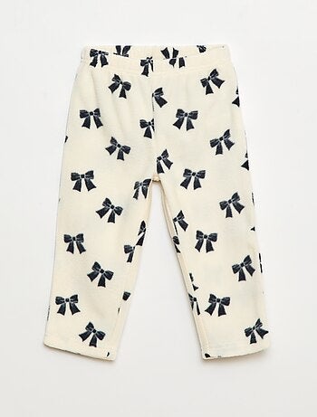 Completo pigiama top + pantaloni in pile