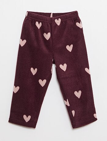 Completo pigiama top + pantaloni in pile