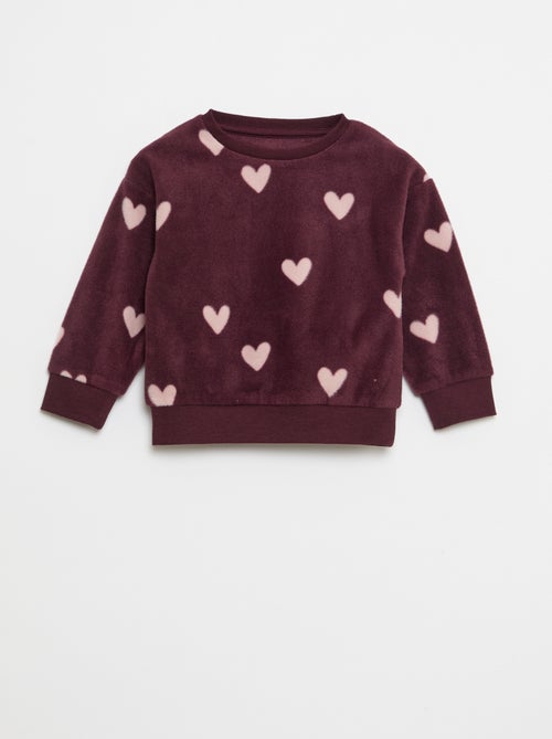 Completo pigiama maglia + pantaloni in pile - Kiabi