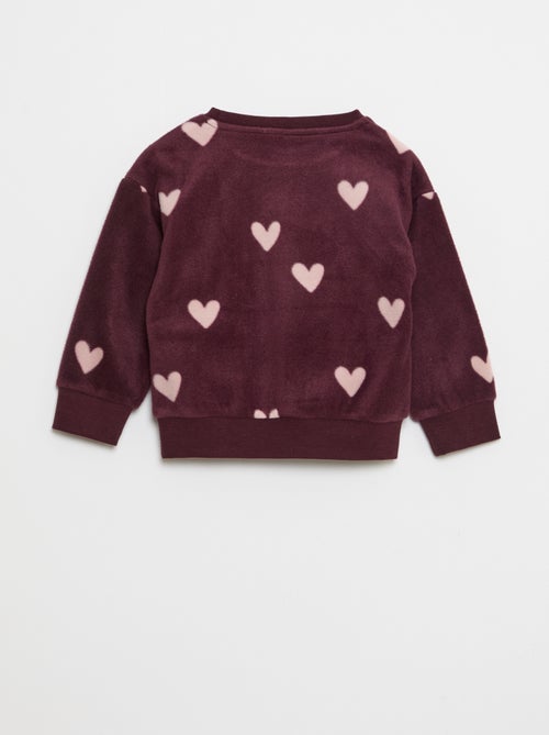 Completo pigiama maglia + pantaloni in pile - Kiabi