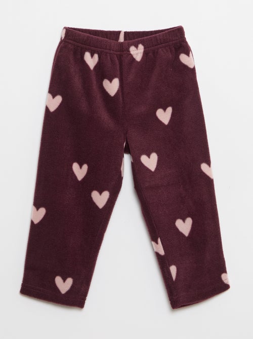 Completo pigiama maglia + pantaloni in pile - Kiabi