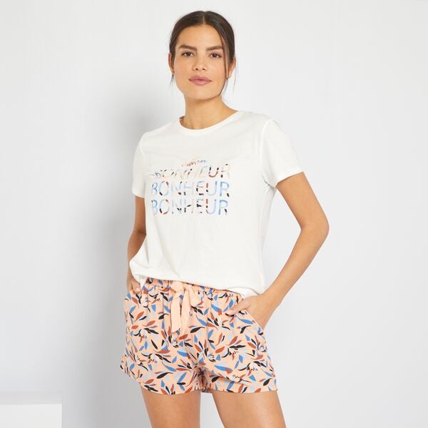 Completo pigiama 'mattino felice' Donna dalla 38 alla 52 - bianco - Kiabi -  15,00€