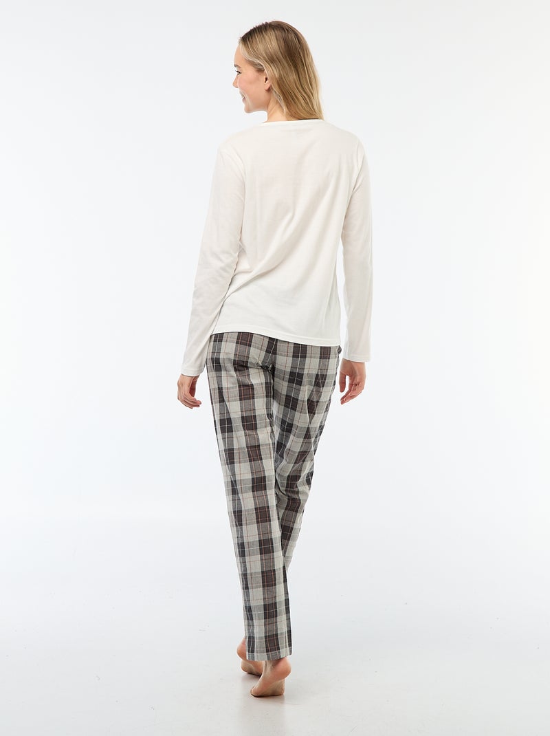 Completo pigiama natalizio - 2 pezzi Bianco - Kiabi