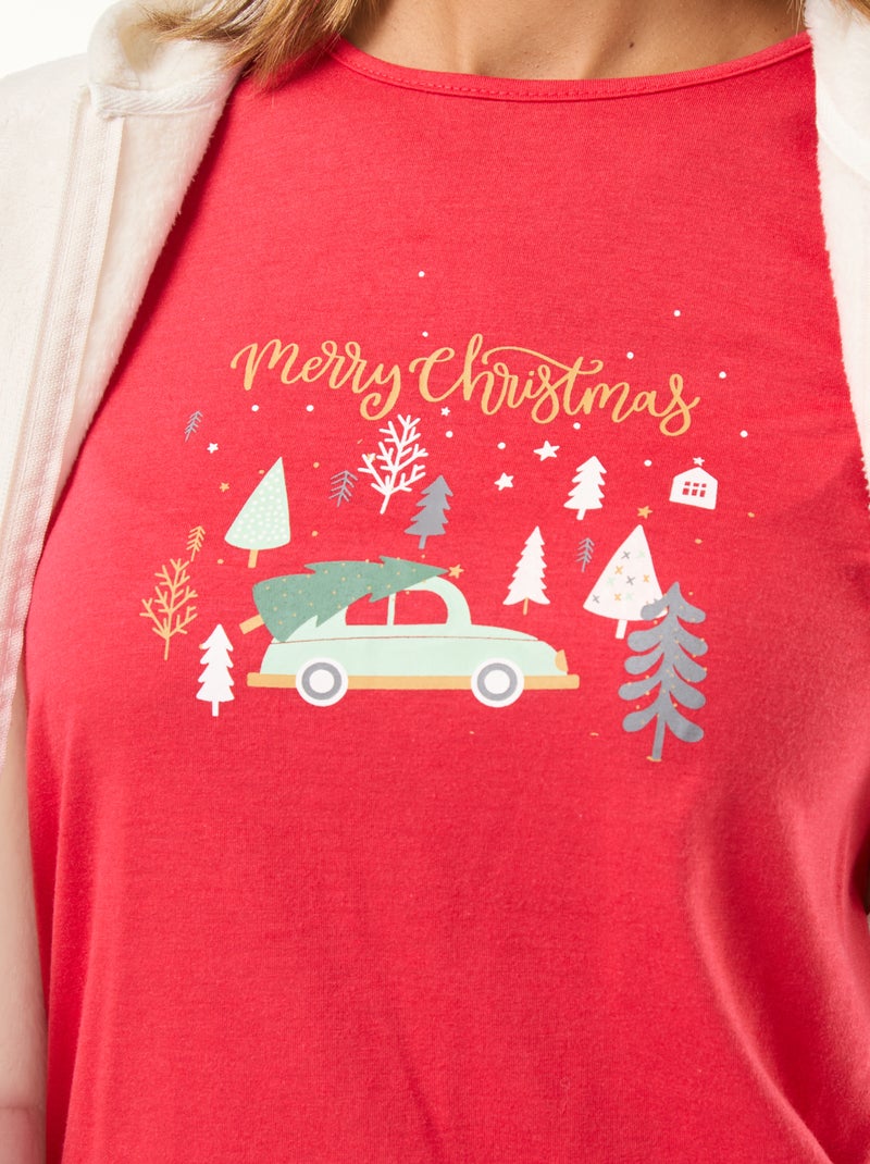 Completo pigiama natalizio - 3 pezzi Rosso - Kiabi