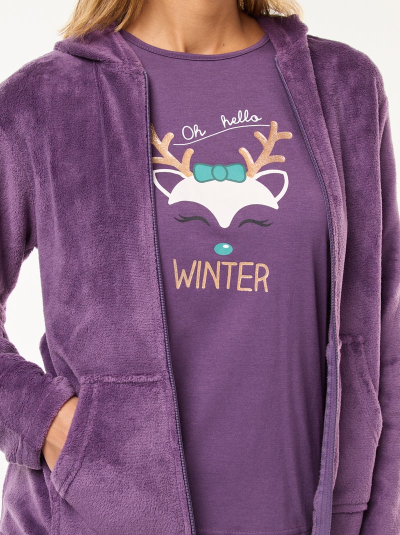 Completo pigiama natalizio - 3 pezzi Viola - Kiabi