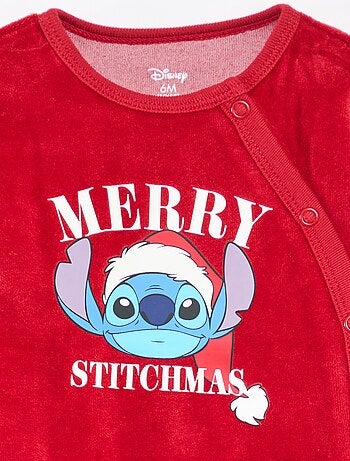 Completo pigiama natalizio stampato 'Disney' 'Stitch' in cotone