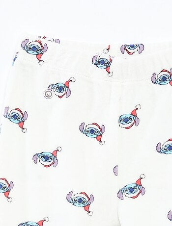 Completo pigiama natalizio stampato 'Disney' 'Stitch' in cotone