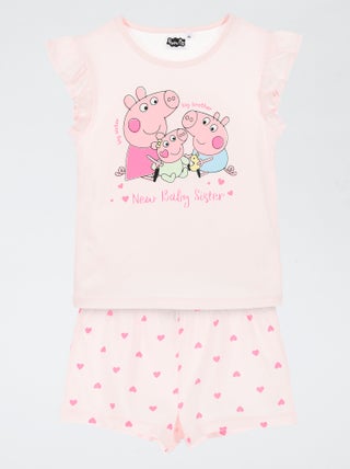 Completo pigiama pantaloncini + t-shirt 'Peppa Pig' - 2 pezzi