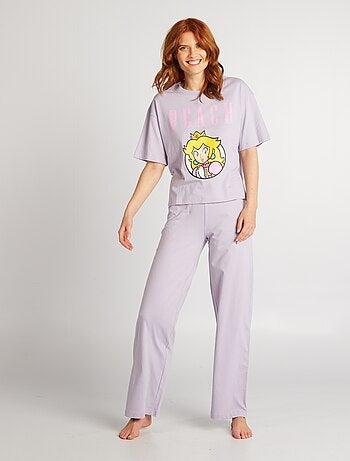 Completo pigiama 'Peach' 'Mario' 'Nintendo' t-shirt + pantaloni - 2 pezzi