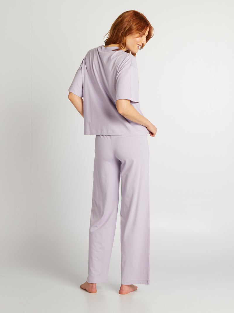 Completo pigiama 'Peach' 'Mario' 'Nintendo' t-shirt + pantaloni - 2 pezzi VIOLA - Kiabi