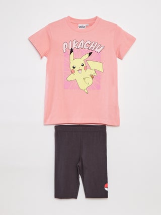 Completo pigiama 'Pokemon' 'Pikachu' shorts + t-shirt - 2 pezzi