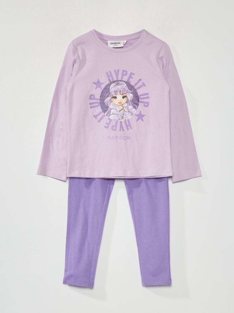 Completo pigiama 'Rainbow High' - 2 pezzi VIOLA - Kiabi