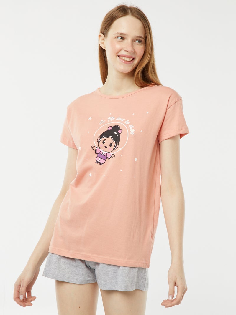 Completo pigiama shorts + t-shirt - 2 pezzi ROSA - Kiabi