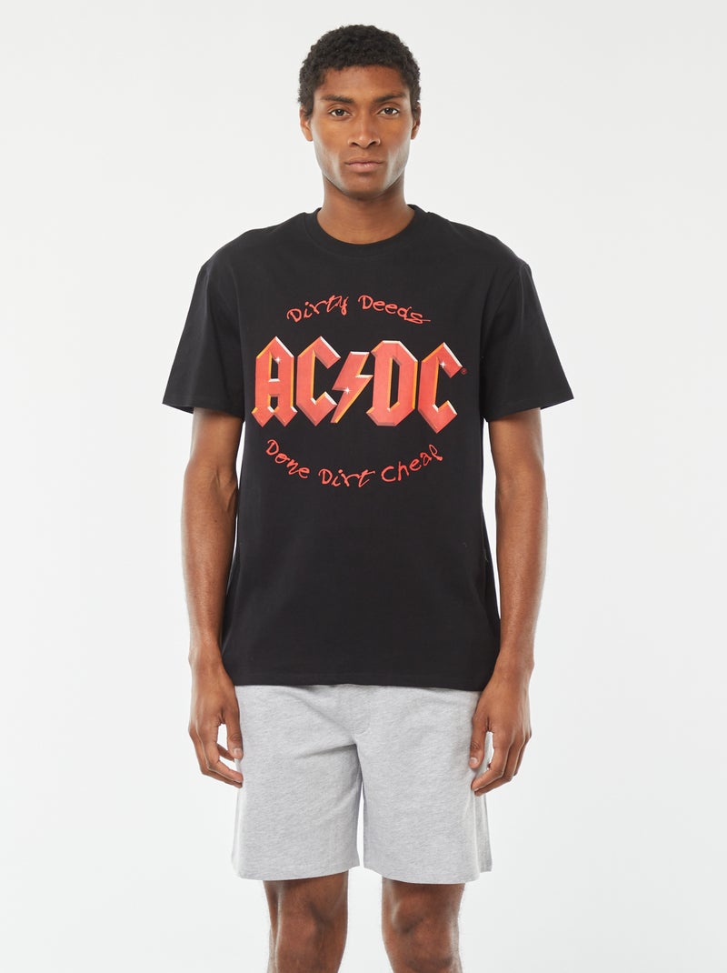 Completo pigiama shorts + t-shirt 'AC/DC' - 2 pezzi NERO - Kiabi