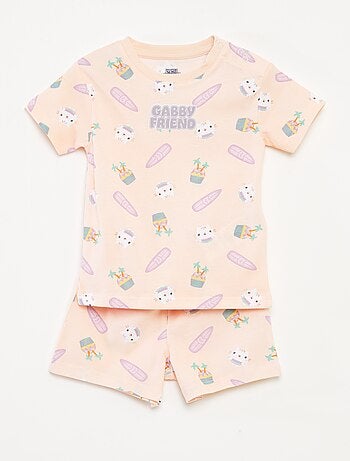 Completo pigiama shorts + t-shirt 'La casa delle bambole di Gabby' - 2 pezzi