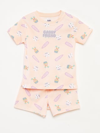 Completo pigiama shorts + t-shirt 'La casa delle bambole di Gabby' - 2 pezzi