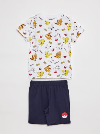 Completo pigiama shorts + t-shirt 'Pokemon' - 2 pezzi