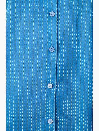Completo pigiama skyline in raso con camicia e shorts, maniche corte penti