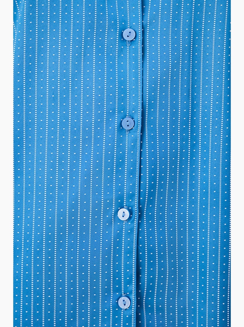 Completo pigiama skyline in raso con camicia e shorts, maniche corte penti Blu - Kiabi