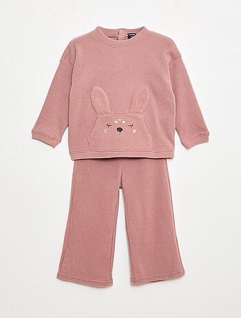 Completo pigiama soffice con coniglietto - 2 pezzi