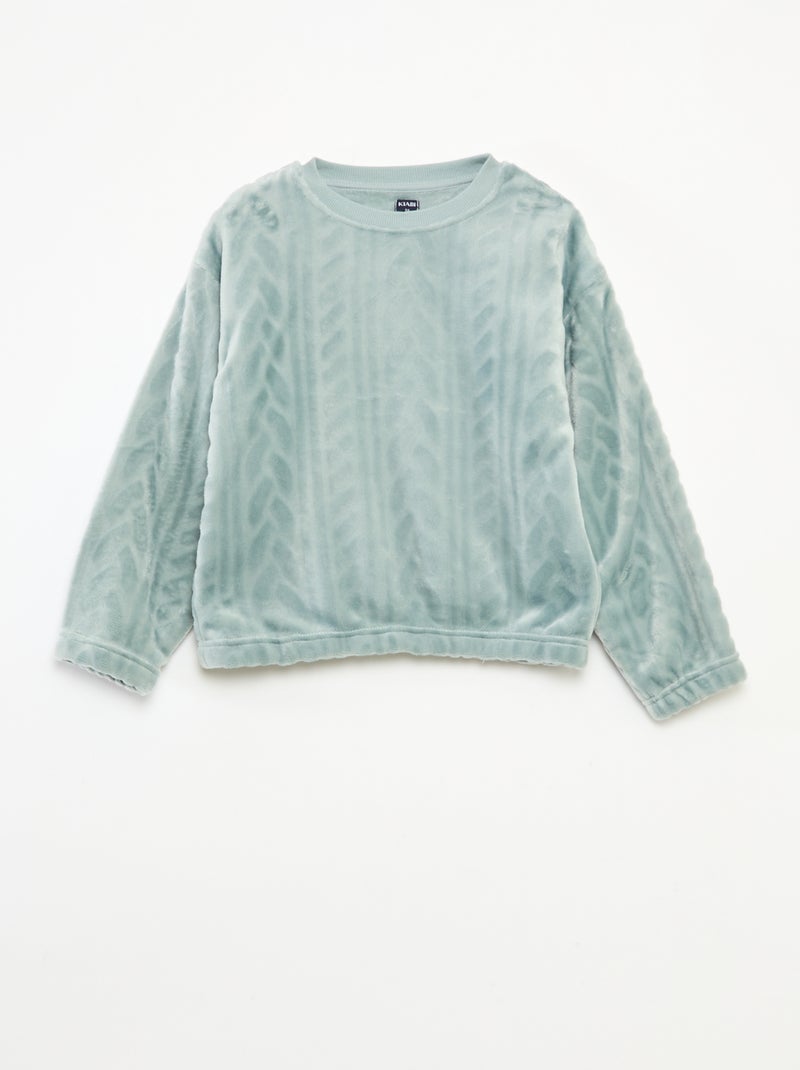 Completo pigiama soffice tinta unita Blu - Kiabi